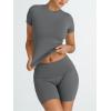 imageTrendy Queen Womens 2 Piece Workout Sets Short Matching Lounge Sets Summer Clothes Going Out Gym OutfitsDarkgrey