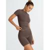 imageTrendy Queen Womens 2 Piece Workout Sets Short Matching Lounge Sets Summer Clothes Going Out Gym OutfitsMochabrown