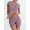 imageTrendy Queen Womens 2 Piece Workout Sets Short Matching Lounge Sets Summer Clothes Going Out Gym OutfitsNutmeg