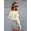 imageTrendy Queen Womens Boat Neck Tops Long Sleeve Shirts Casual Fitted Tee Shirts Solid Color Fall Basic ClothesApricot