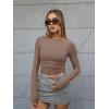 imageTrendy Queen Womens Boat Neck Tops Long Sleeve Shirts Casual Fitted Tee Shirts Solid Color Fall Basic ClothesCoffeegray