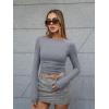 imageTrendy Queen Womens Boat Neck Tops Long Sleeve Shirts Casual Fitted Tee Shirts Solid Color Fall Basic ClothesLightgrey