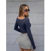 imageTrendy Queen Womens Boat Neck Tops Long Sleeve Shirts Casual Fitted Tee Shirts Solid Color Fall Basic ClothesNavyblue