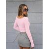 imageTrendy Queen Womens Boat Neck Tops Long Sleeve Shirts Casual Fitted Tee Shirts Solid Color Fall Basic ClothesPink