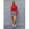 imageTrendy Queen Womens Boat Neck Tops Long Sleeve Shirts Casual Fitted Tee Shirts Solid Color Fall Basic ClothesRed