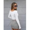 imageTrendy Queen Womens Boat Neck Tops Long Sleeve Shirts Casual Fitted Tee Shirts Solid Color Fall Basic ClothesWhite