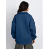 imageTrendy Queen Womens Half Zip Oversized Sweatshirts Casual Pullover Long Sleeve Shirts Fall Fashion 2024 Winter ClothesBlue