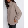 imageTrendy Queen Womens Half Zip Oversized Sweatshirts Casual Pullover Long Sleeve Shirts Fall Fashion 2024 Winter ClothesCoffee Grey