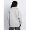 imageTrendy Queen Womens Half Zip Oversized Sweatshirts Casual Pullover Long Sleeve Shirts Fall Fashion 2024 Winter ClothesGrey