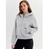 imageTrendy Queen Womens Hoodies Quarter Half Zip Pullover Oversized Sweatshirts Half With Pockets Fall ClothesGrey