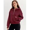 imageTrendy Queen Womens Hoodies Quarter Half Zip Pullover Oversized Sweatshirts Half With Pockets Fall ClothesWinered