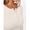 imageTrendy Queen Womens Long Sleeve Shirts 2025 Henley Casual Fall Outfits Fitted Cotton Tops Ribbed Fashion Cute Basic TeesBeige