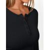 imageTrendy Queen Womens Long Sleeve Shirts 2025 Henley Casual Fall Outfits Fitted Cotton Tops Ribbed Fashion Cute Basic TeesBlack