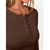imageTrendy Queen Womens Long Sleeve Shirts 2025 Henley Casual Fall Outfits Fitted Cotton Tops Ribbed Fashion Cute Basic TeesCoffee