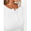 imageTrendy Queen Womens Long Sleeve Shirts 2025 Henley Casual Fall Outfits Fitted Cotton Tops Ribbed Fashion Cute Basic TeesWhite