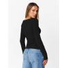 imageTrendy Queen Womens Long Sleeve Shirts 2025 Ruched Boat Neck Business Casual Tops Fitted Crop Cute Spring OutfitsBlack