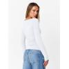 imageTrendy Queen Womens Long Sleeve Shirts 2025 Ruched Boat Neck Business Casual Tops Fitted Crop Cute Spring OutfitsWhite