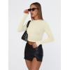 imageTrendy Queen Womens Long Sleeve Shirts Basic Tees Crop Tops Going Out Spring 2025 Workout Outfits Y2k ClothesApricot