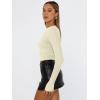 imageTrendy Queen Womens Long Sleeve Shirts Basic Tees Crop Tops Going Out Spring 2025 Workout Outfits Y2k ClothesApricot