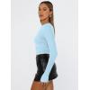 imageTrendy Queen Womens Long Sleeve Shirts Basic Tees Crop Tops Going Out Spring 2025 Workout Outfits Y2k ClothesBaby Blue