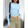 imageTrendy Queen Womens Long Sleeve Shirts Basic Tees Crop Tops Going Out Spring 2025 Workout Outfits Y2k ClothesBaby Blue