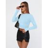 imageTrendy Queen Womens Long Sleeve Shirts Basic Tees Crop Tops Going Out Spring 2025 Workout Outfits Y2k ClothesBaby Blue