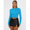 imageTrendy Queen Womens Long Sleeve Shirts Basic Tees Crop Tops Going Out Spring 2025 Workout Outfits Y2k ClothesBlue