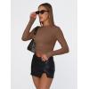 imageTrendy Queen Womens Long Sleeve Shirts Basic Tees Crop Tops Going Out Spring 2025 Workout Outfits Y2k ClothesBrown