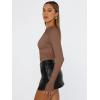 imageTrendy Queen Womens Long Sleeve Shirts Basic Tees Crop Tops Going Out Spring 2025 Workout Outfits Y2k ClothesBrown
