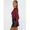 imageTrendy Queen Womens Long Sleeve Shirts Basic Tees Crop Tops Going Out Spring 2025 Workout Outfits Y2k ClothesBurgundy