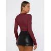 imageTrendy Queen Womens Long Sleeve Shirts Basic Tees Crop Tops Going Out Spring 2025 Workout Outfits Y2k ClothesBurgundy