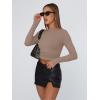 imageTrendy Queen Womens Long Sleeve Shirts Basic Tees Crop Tops Going Out Spring 2025 Workout Outfits Y2k ClothesCoffee Grey