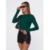 imageTrendy Queen Womens Long Sleeve Shirts Basic Tees Crop Tops Going Out Spring 2025 Workout Outfits Y2k ClothesDark Green
