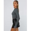 imageTrendy Queen Womens Long Sleeve Shirts Basic Tees Crop Tops Going Out Spring 2025 Workout Outfits Y2k ClothesGray