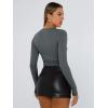 imageTrendy Queen Womens Long Sleeve Shirts Basic Tees Crop Tops Going Out Spring 2025 Workout Outfits Y2k ClothesGray