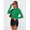 imageTrendy Queen Womens Long Sleeve Shirts Basic Tees Crop Tops Going Out Spring 2025 Workout Outfits Y2k ClothesGreen