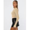 imageTrendy Queen Womens Long Sleeve Shirts Basic Tees Crop Tops Going Out Spring 2025 Workout Outfits Y2k ClothesKhaki
