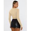 imageTrendy Queen Womens Long Sleeve Shirts Basic Tees Crop Tops Going Out Spring 2025 Workout Outfits Y2k ClothesKhaki