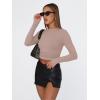 imageTrendy Queen Womens Long Sleeve Shirts Basic Tees Crop Tops Going Out Spring 2025 Workout Outfits Y2k ClothesLatte