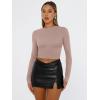 imageTrendy Queen Womens Long Sleeve Shirts Basic Tees Crop Tops Going Out Spring 2025 Workout Outfits Y2k ClothesLatte