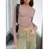 imageTrendy Queen Womens Long Sleeve Shirts Basic Tees Crop Tops Going Out Spring 2025 Workout Outfits Y2k ClothesLatte