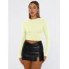 imageTrendy Queen Womens Long Sleeve Shirts Basic Tees Crop Tops Going Out Spring 2025 Workout Outfits Y2k ClothesLemon Yellow