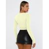 imageTrendy Queen Womens Long Sleeve Shirts Basic Tees Crop Tops Going Out Spring 2025 Workout Outfits Y2k ClothesLemon Yellow