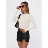imageTrendy Queen Womens Long Sleeve Shirts Basic Tees Crop Tops Going Out Spring 2025 Workout Outfits Y2k ClothesLight Apricot