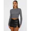 imageTrendy Queen Womens Long Sleeve Shirts Basic Tees Crop Tops Going Out Spring 2025 Workout Outfits Y2k ClothesLight Gray