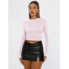 imageTrendy Queen Womens Long Sleeve Shirts Basic Tees Crop Tops Going Out Spring 2025 Workout Outfits Y2k ClothesLight Pink