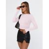 imageTrendy Queen Womens Long Sleeve Shirts Basic Tees Crop Tops Going Out Spring 2025 Workout Outfits Y2k ClothesLight Pink