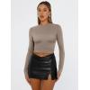 imageTrendy Queen Womens Long Sleeve Shirts Basic Tees Crop Tops Going Out Spring 2025 Workout Outfits Y2k ClothesMocha