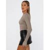imageTrendy Queen Womens Long Sleeve Shirts Basic Tees Crop Tops Going Out Spring 2025 Workout Outfits Y2k ClothesMocha