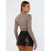 imageTrendy Queen Womens Long Sleeve Shirts Basic Tees Crop Tops Going Out Spring 2025 Workout Outfits Y2k ClothesMocha